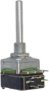 Potencjometr obrotowy 1-obrotowy, z przełącznikiem wciskanym mono 0.2 W 100 kΩ Potentiometer Service 63250-01402-5838/B100K 1 szt.