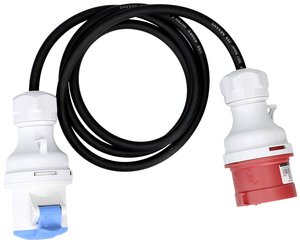 Przejściówka CEE 1,5m, wtyk CEE16 5p / gniazdo CEE16 3p IP44 Kabel adaptera CEE maxCamp 168950  230 V, 400 V
