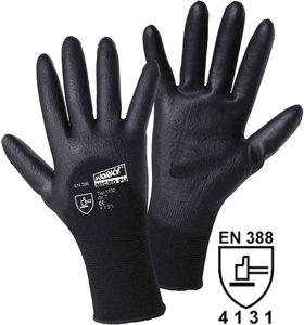Rękawice robocze L+D worky MICRO black 1152-7, Rozmiar rękawic: 7, S, czarny