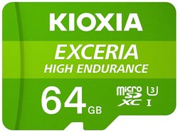Karta pamięci microSDXC Kioxia EXCERIA HIGH ENDURANCE, 64 GB, A1 Application Performance Class, UHS-I, v30 Video Speed Class