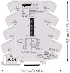 przetwornik pomiarowy temperatury termopary typ J, K, jasnoszary WAGO 857-810 przetwornik pomiarowy JUMPFLEX®