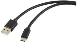 Kabel do ładowania USB Renkforce RF-5771532, USB 2.0, Złącze męskie USB-A, Złącze męskie USB-C®, 1.80 m