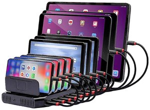 LINDY  Stacja ładowania USB  gniazdo Maksymalne natężenie wyjściowe 2.4 A Ilość wyjść: 10 x USB-A z adapterem australijskim, z adapterem europejskim, z adapterem brytyjskim, z adapterem amerykańskim