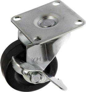 TOOLCRAFT TO-5137887 Kółko obrotowe gumowe z blokadą 50 mm z płytką montażową  Maksymalne obciążenie: 50 kg