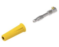 Wtyk bananowy ø4mm z przykręcaną izolatorem, kolor żółty, złącze śrubowe M3 Electro PJP 1060-C-CD1-J Listwa pin - męska 1 szt.