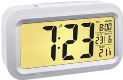 Budzik radiowy ze wskaźnikiem temperatury Lumio Plus 60.2553.02 Budzik TFA Dostmann Lumio Plus 60.2553.02, srebrny, biały