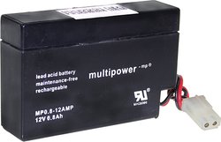 Akumulator ołowiowy multipower MP0,8-12-AMP A9709, AGM, 12 V, 0.8 Ah