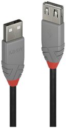 Kabel USB LINDY, USB 2.0, Złącze męskie USB-A, Złącze żeńskie USB-A, 2.00 m