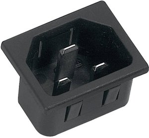 złącze męskie do wbudowania pionowego C20 2 + PE  16 A czarny K & B 42R073121150 1 szt.