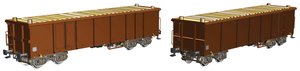 Wagon towarowy otwarty Piko H0 58235 Zestaw 2 gondoli Eaos H0 z ładunkiem drewna DB-AG