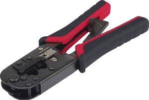 Szczypce do zaciskania wtyku Western RJ11 / 12 (6-pinowe) RJ45 (8-pinowe) Szczypce do zaciskania i ściągania izolacji TOOLCRAFT TO-6850977