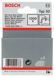 Zszywki z cienkiego drutu, typ 53, 11,4 x 0,74 x 14 mm, 1000 szt. Bosch Accessories 1609200368, N/A, 1000 szt.