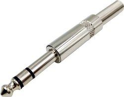 Złącze męskie jack 6,35 mm TRU COMPONENTS 1408830, niklowany, złącze męskie proste, 1 szt.