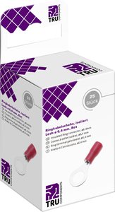 Końcówki kablowe oczkowe, izolowane - czerwone, 0,5mm² - 1,5mm², otwór Ø 6,4mm, 25 szt. TRU COMPONENTS T2010C284 Końcówka oczkowa 25 szt.