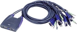 Switch ATEN CS64US KVM z 4 portami dla urządzeń USB i grafiki VGA z transmisją dźwięku Przełącznik KVM, VGA ATEN CS64US, USB, 2048 x 1536 Pixel, Ilość przełączalnych PC: 4