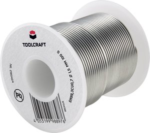 Cyna lutownicza bezołowiowa TOOLCRAFT  szpula Sn99,3Cu0,7 ROL1 100 g 1.5 mm