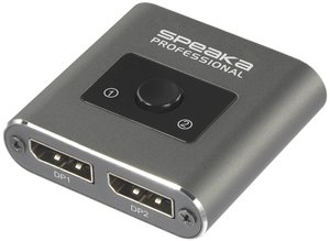 SpeaKa Professional SP-BDS-250 2 Porty Switch DisplayPort UHD 8K @ 60 Hz, UHD 4K @ 120 Hz
