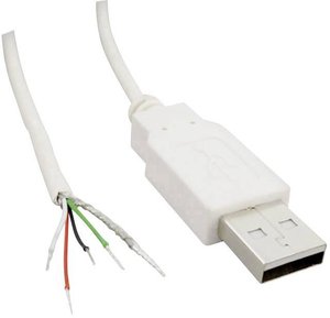 Złącze męskie USB typu A 2.0 z otwartym końcem kabla BKL Electronic 10080110, 1.80 m, 1 szt.