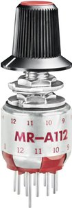 Przełącznik obrotowy NKK Switches MRA112-A, 125 V/AC, 0.25 A, Pozycje przełączenia 12, 1 x 30 °, 1 szt.