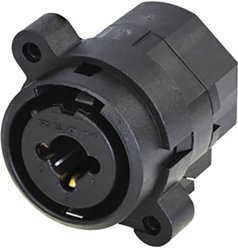 3-biegunowe gniazdo panelowe XLR połączone z gniazdem jack 6,35 mm, stereo, ze stykiem przełączającym, montaż poziomy PCB, sprężyna dociskowa Złącze męskie XLR Rean AV RCJ9FI-H-0 RCJ9FI-H-0, gniazdo, 1 szt.
