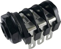 Złącze męskie jack 6,35 mm CL1220A Cliff CL1220A złącze żeńskie do wbudowania poziomego Ilość styków: 3 stereo czarny 1 szt.