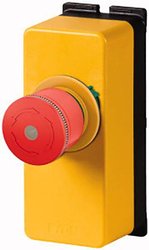 Obudowa, przyciski ZATRZYMANIA AWARYJNEGO / ZATRZYMANIA AWARYJNEGO w kształcie grzybka, może być podświetlona elementem LED Wyłącznik awaryjny Eaton M22-PVLT30/FK02/RG/FIY1 199355, 2 NC, 1 szt.