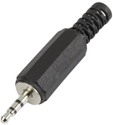 Złącze męskie jack 2,5 mm TRU COMPONENTS 1572330, niklowany, złącze męskie proste, 1 szt.
