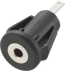 Złącze męskie jack 2,5 mm TRU COMPONENTS 716868, niklowany, złącze żeńskie do wbudowania pionowego, 1 szt.