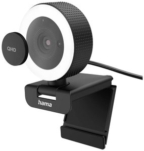 Kamera internetowa z lampką pierścieniową „C-800 Pro”, QHD, z pilotem Hama C-800 Pro Kamera internetowa 2560 x 1440 Pixel uchwyt