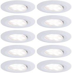 Oprawa wpuszczana HomeSpa LED Calla zestaw podstawowy obrotowy IP65 okrągły 90mm 30° 10x6W 10x530lm 230V 4000K biały matowy Lampa łazienkowa LED do wbudowania Paulmann 99922 60 W biały (matowy) 530 lm