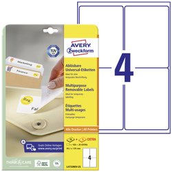 Avery-Zweckform L4733REV-25 Etykieta uniwersalna 99.1 x 139 mm Papier biały 120 szt. Z możliwością usunięcia Drukarka atramentowa, Drukarka Laserowa, Drukarka Laserowa, kolorowa, Kopiarka, Drukarka z funkcją kopiowania w kolorze, Drukarka etykiet