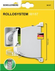 Schellenberg 50157 przykręcana nawijarka mini składana biała Zwijacz natynkowy Schellenberg 50157 1 szt.