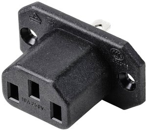 Złącze męskie IEC TRU COMPONENTS TC-10088408, styki: 3, 250 V, 10 A, 1 szt.