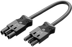 Adapter przyłączeniowy sieci zasilania złącze męskie zasilające - złącze żeńskie zasilania Adels-Contact AC 166 VLCG/315 100 2 + PE czarny  1 szt.
