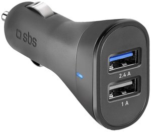sbs mobile Ladegerät fürs Auto mit zwei USB-Ausgängen Ładowarka USB 12 W samochód osobowy, samochód ciężarowy Maksymalne natężenie wyjściowe 2.4 A Ilość wyjść: 2 x USB
