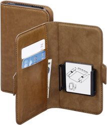 Hama Smart Move L N/A, brązowy Futerał booklet Hama Smart Move L Universal brązowy