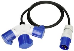 maxCamp 163897 zasilanie przedłużacz   niebieski, czarny 1.5 m H07RN-F 3G 1,5 mm² odporność na oleje, odporność na promieniowanie UV, odporność na kwas