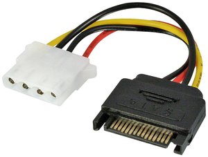 Przejściówka LINDY 70396 [1x złącze żeńskie IDE 4-pin - 1x złącze męskie zasilające SATA] 0.12 m