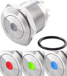 Przełącznik wciskany, wandaloodporny TRU COMPONENTS TC-GQ16F-10D/41RGB/ TC-7494604, 16 mm, 48 V/DC, 2 A, 1 szt.