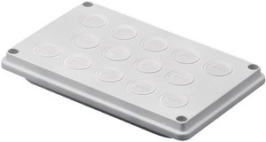 Płyta z przepustami kablowymi z uszczelką Rittal, SV 9665750, 9665.750, 14 x M25/32, (D x S) 250 mm x 160 mm, szary (ral 7032), 1 szt.
