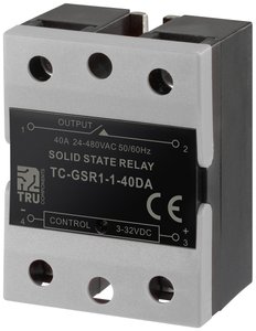 TRU COMPONENTS  Przekaźnik SSR  TC-GSR-1-40DA  40 A  Maksymalne napięcie przełączania: 480 V/AC  Obwód prądu stałego  1 szt.