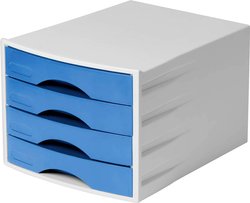 Skrzynka szufladowa DURABLE ECO 4, 776206, 1 szt., niebieska Szafka z szufladami Durable 776206 biały Ilość szuflad: 4