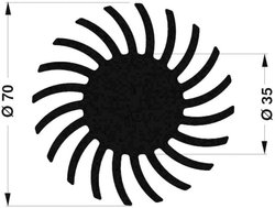 Radiator LED Fischer Elektronik SK 571 20 ME 2.47 K/W