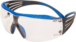Okulary ochronne 3M SecureFitF SF401X SGAF-BLU w kolorze niebieskim z ochroną brwi i czystą tarczą UV AS SGAF 3M SecureFit SF401XSGAF-BLU Okulary ochronne z zabezpieczeniem przeciw zaparowaniu niebieski, szary