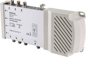 Multiprzełącznik SAT Renkforce RF-STS-360 Wejścia (multi-switch): 5 (4 sat/ 1 naziemne) Ilość uczestników: 6 Kompatybilność z Quad-LNB