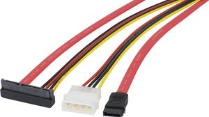 Kabel SATA Renkforce RF-4212165[1x złącze żeńskie SATA 7-pin, złącze męskie IDE 4-pin - 1x złącze żeńskie SATA 15+7-pin], 0.50 m