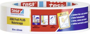 tesa® 4306 Profi PLUS taśma malarska - taśma malarska zapewniająca czyste i płaskie krawędzie lakieru Taśma maskująca tesa tesakrepp® 04306-00044-02 PREMIUM (D x S) 50 m x 30 mm 50 m 1 szt.
