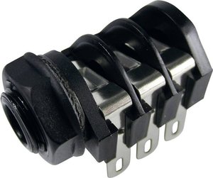 Złącze męskie jack 6,35 mm CL1200 Cliff CL1200 złącze żeńskie do wbudowania poziomego Ilość styków: 3 stereo czarny 1 szt.