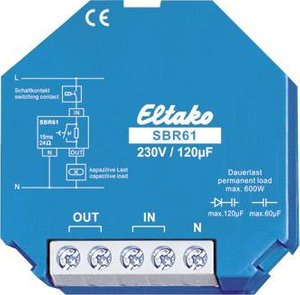 Ogranicznik prądu pojemnościowy 230V/120 Mikrofarad. 1 zestyk zwierny 10a/250VAC Eltako 61100330