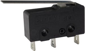 Mikroprzełącznik Zippy SM1-N6S-03A0-Z SM1-N6S-03A0-Z, 1 zestyk przełączny, 1 x wł/(wł), 250 V/AC, 6 A, 1 szt.